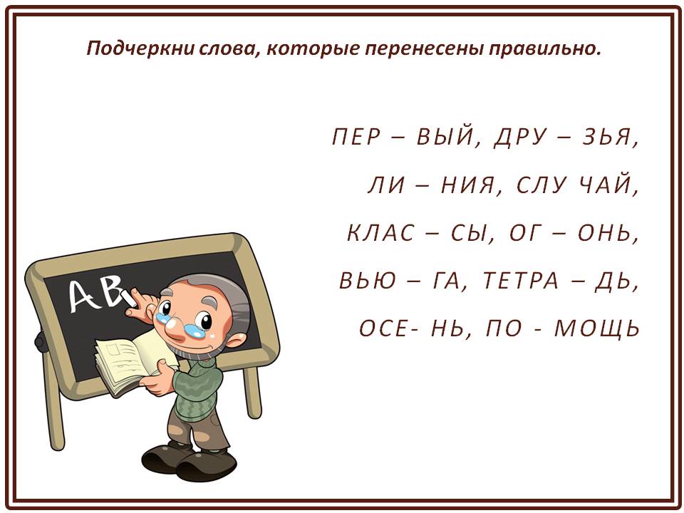 Как разделить слово рисунок для переноса