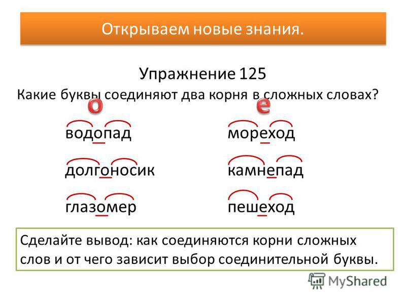 Образуйте слова по следующим схемам корень о е корень