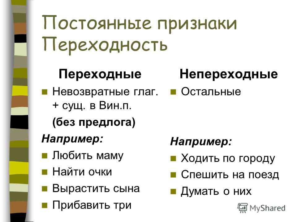 Приведите 2 3 примера переходных. Переходные и непереходные причастия как определить.