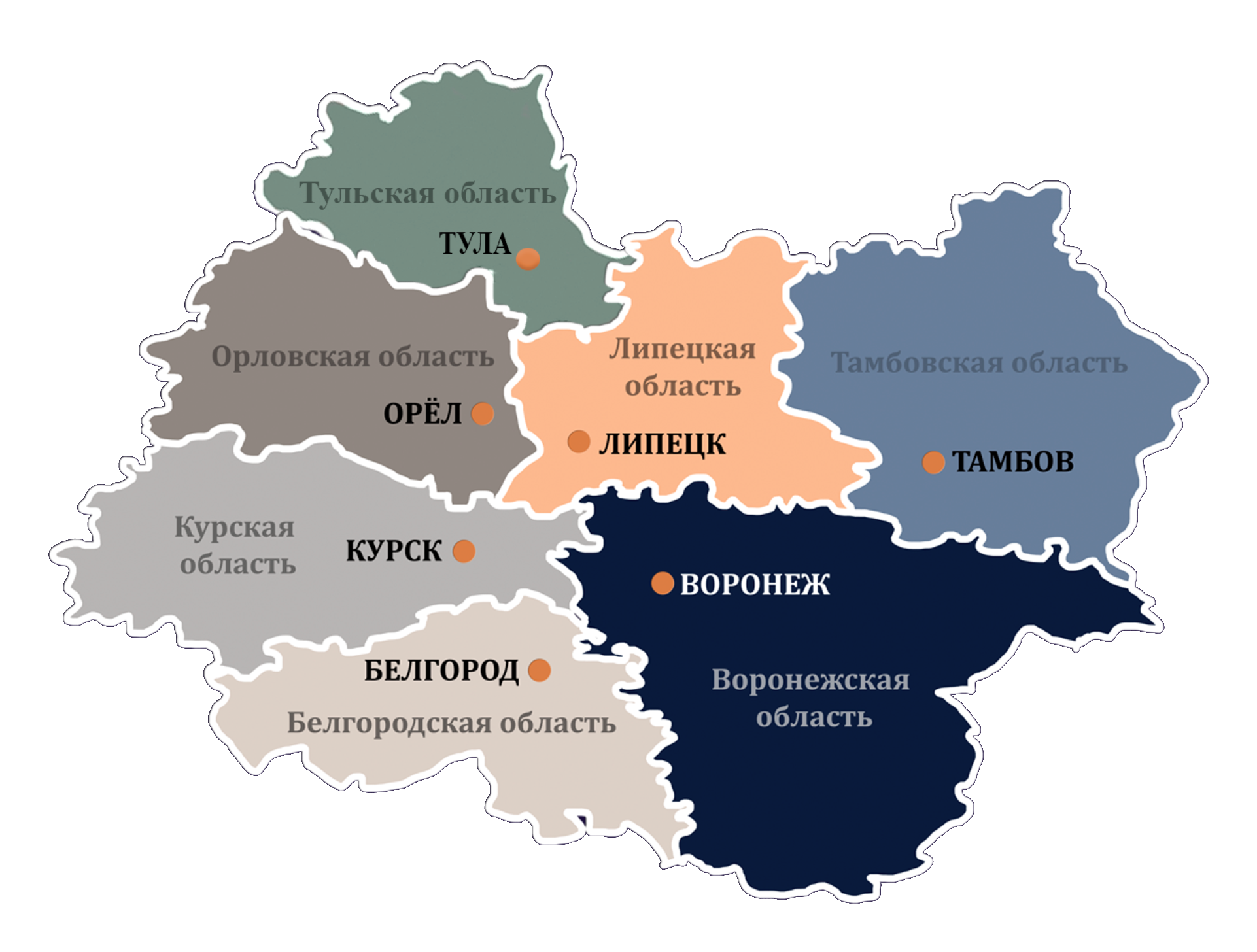 Подробная карта черноземья россии