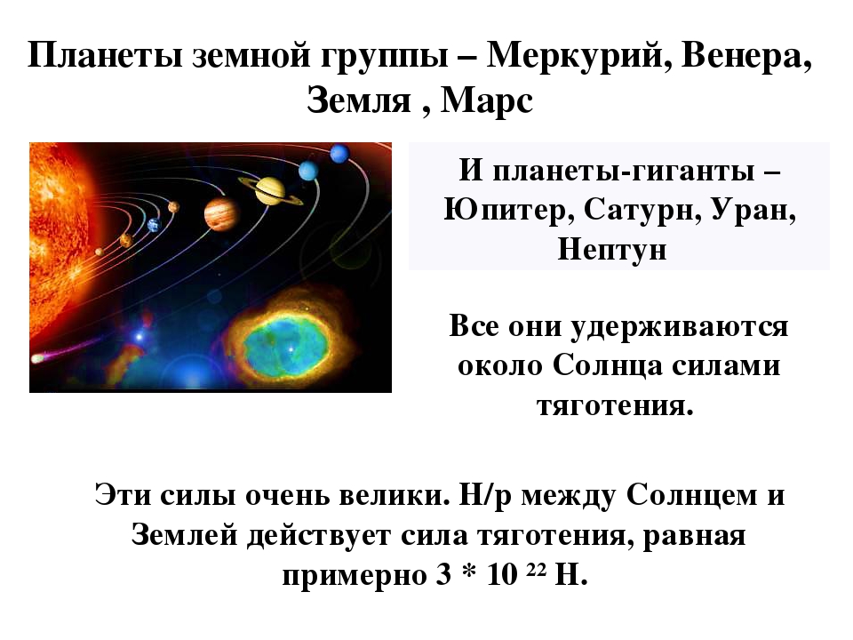 Презентация сила тяжести на других планетах физические характеристики планет 7 класс