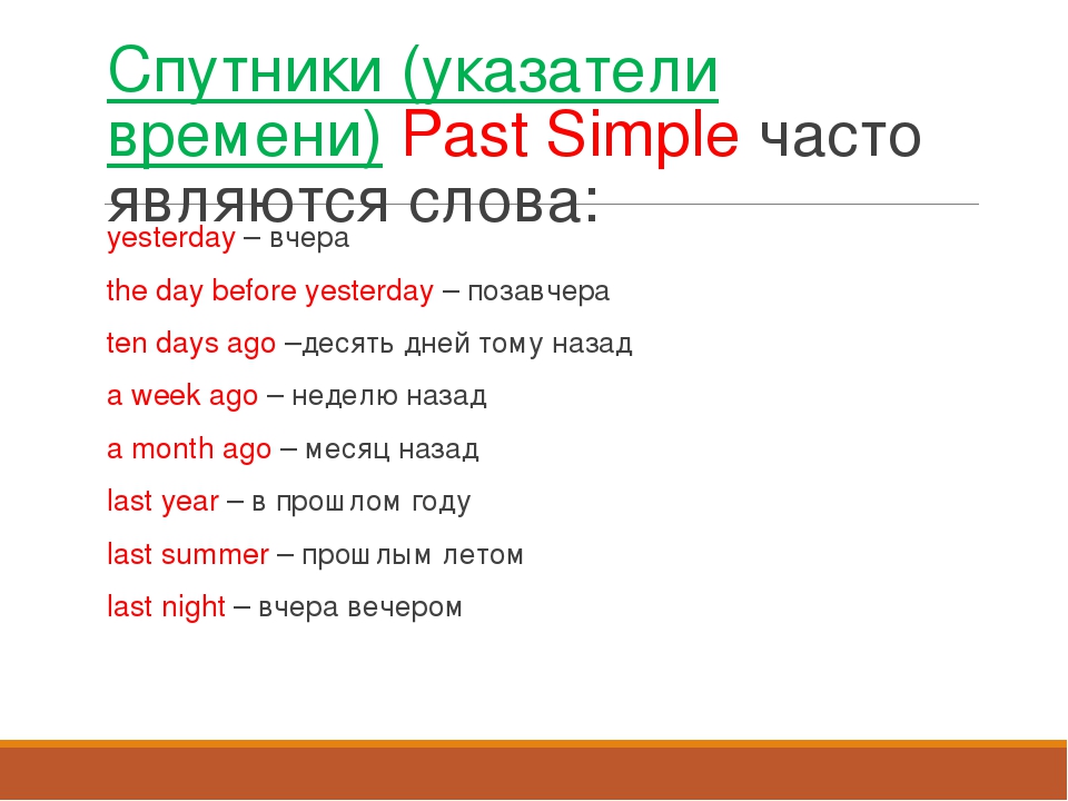 Время слов прошло. Паст Симпл указательные слова. Временные указатели past simple. Паст Симпл указатели времени. Past simple слова указатели.