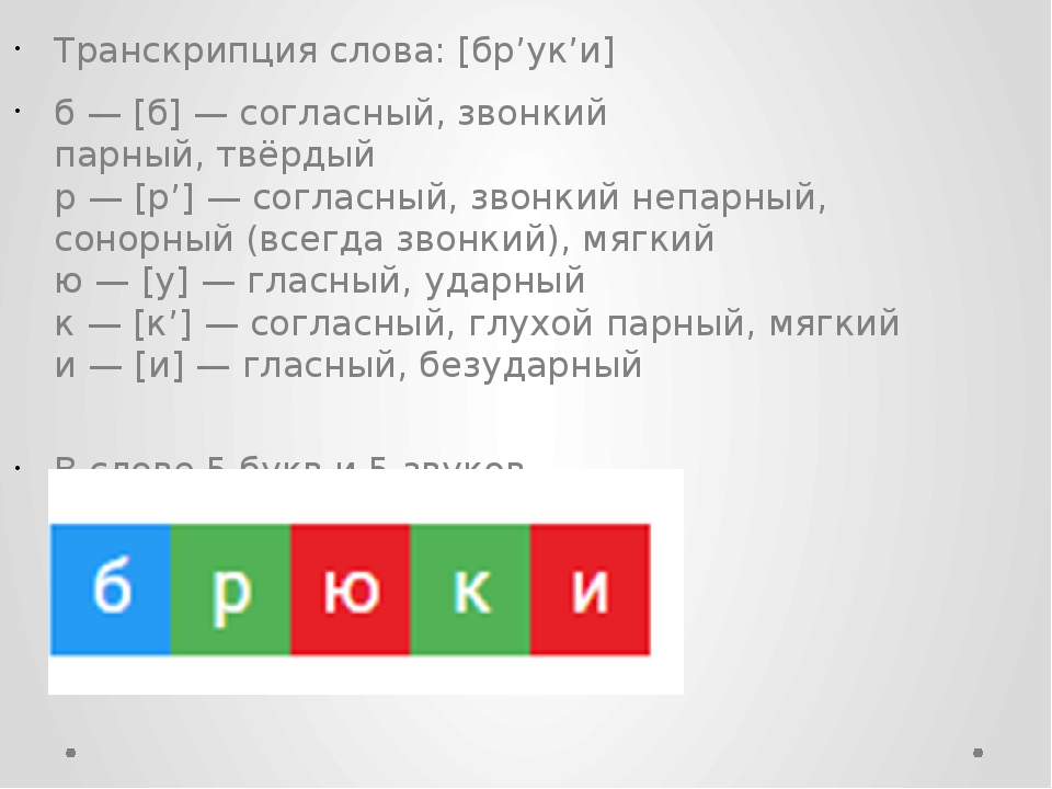 Транскрипция слова образец