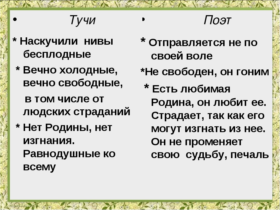 Краткий анализ стихотворения туча