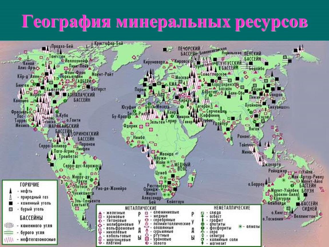 Карта с ископаемыми