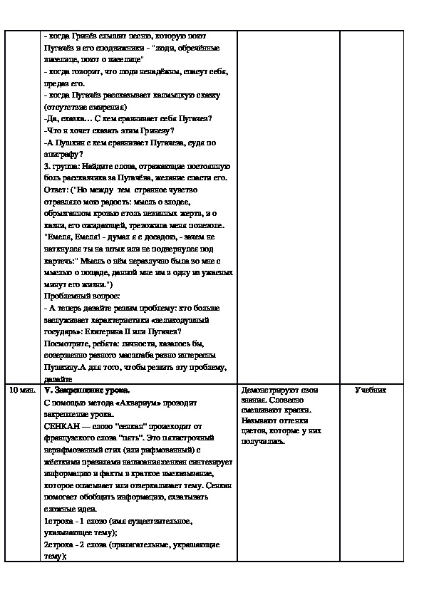 План капитанская дочка по главам