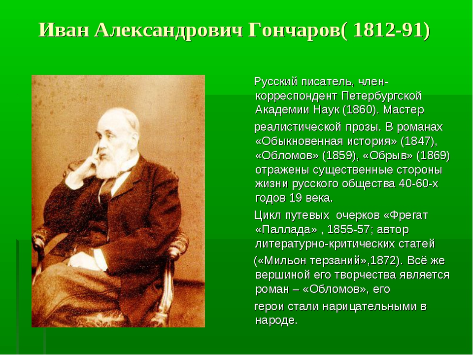 День рождение гончарова. Гончаров 1860.