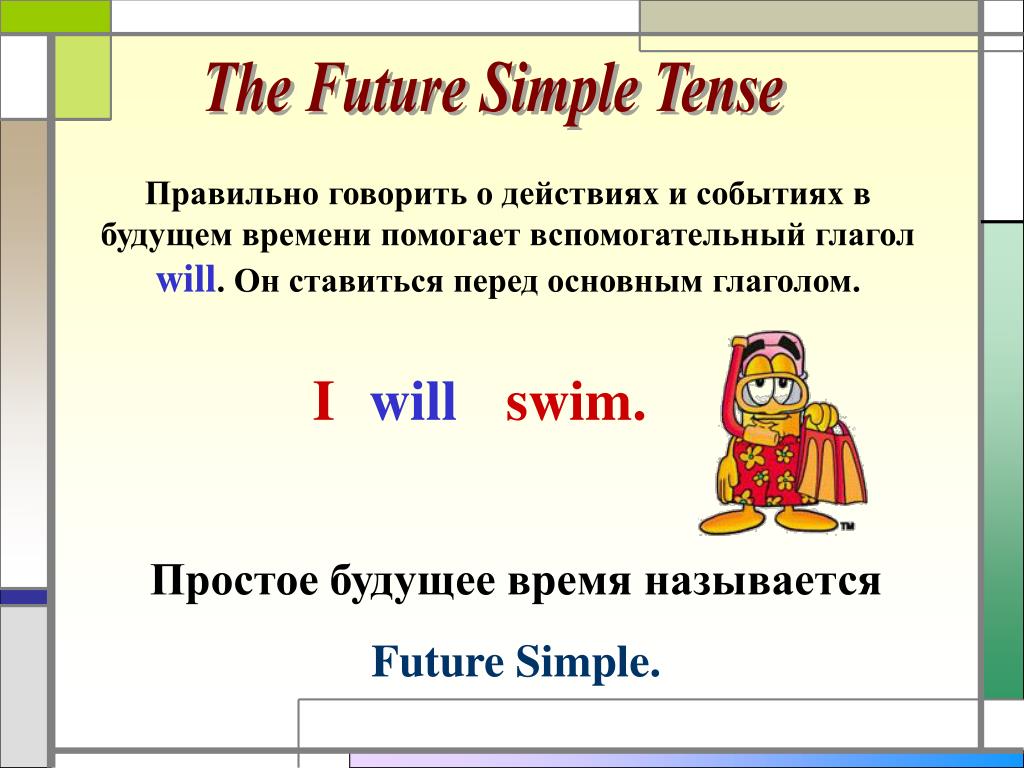 Схема построения future simple