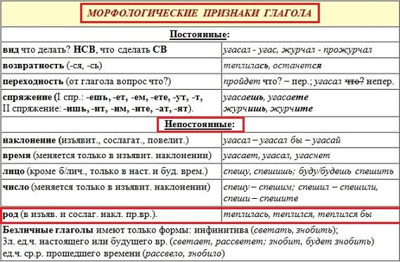 Грамматические признаки глагола нарисуют 3 класс