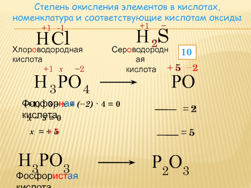 Валентность фосфора в кислотах